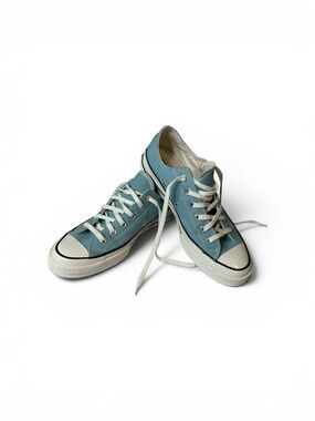 Converse Light Blue and White Low-Top Canvas Sneakers